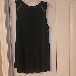 Apt. 9 Black Tank Top with Embellished Shoulders